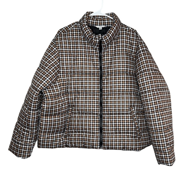 Time and Tru Women's Plus Cropped Plaid Puffer Jacket Size 2X - Picture 1 of 7